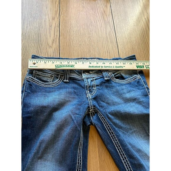 BKE STELLA Denim Blue Jeans Women's Size 27 24" CROP 3" Single Cuff Preppy Party - Picture 16 of 16